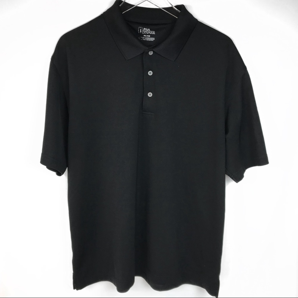 PGA Golf Black Polo